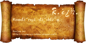 Reményi Ádám névjegykártya